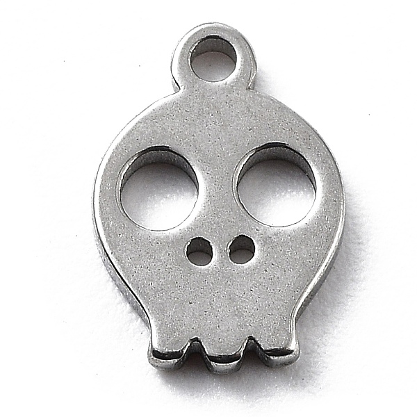 

PandaHall 304 Stainless Steel Charms, Stainless Steel Color, Laser Cut, Skull, 9x6x1mm, Hole: 1mm. 304 Stainless Steel Skull