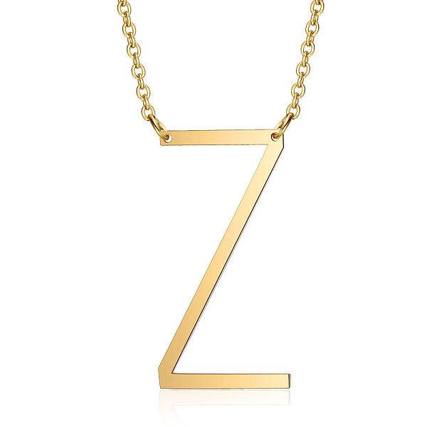 

PandaHall 201 Stainless Steel Initial Pendants Necklaces, with Cable Chains, Letter, Letter.Z, 17.3~18.3 inch(44~46.5cm)x1.5mm, LetterZ...