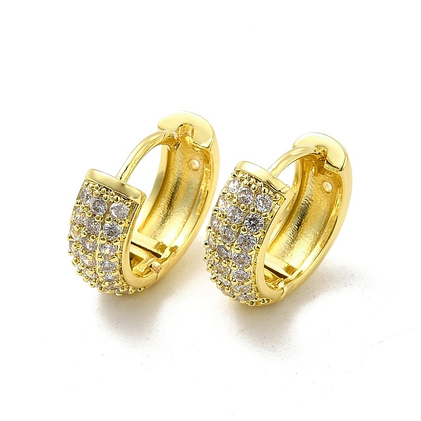 

PandaHall Clear Cubic Zirconia Hoop Earrings, Brass Jewelry for Women, Light Gold, 14x15x5mm, Pin: 0.8mm Cubic Zirconia Ring Clear