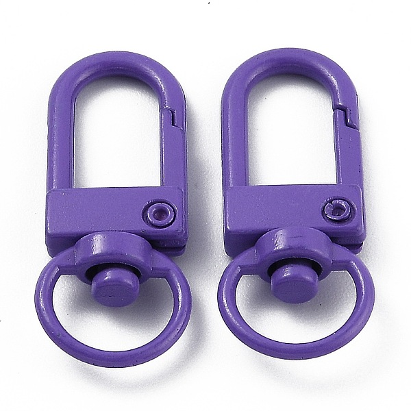 

PandaHall Zinc Alloy Baking Paint Swivel Snap Hooks Clasps, Blue Violet, 33.5x13.5x5.5mm, Hole: 9mm Alloy