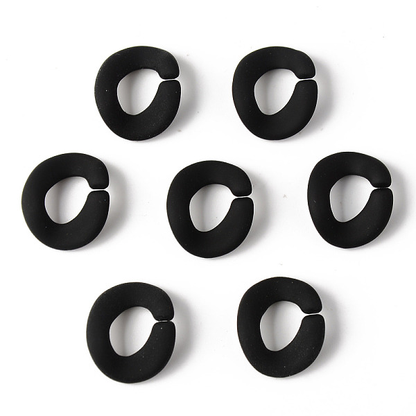

PandaHall Rubberized Style Acrylic Linking Rings, Quick Link Connectors, For Curb Chains Making, Oval, Black, 19x16x3mm, Inner Diameter...