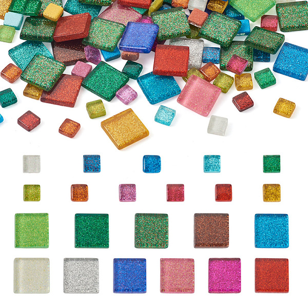 

PandaHall Elecrelive 272Pcs 2 Style Square Transparent Glass Cabochons, Mosaic Tiles, for Home Decoration or DIY Crafts, Colorful, 20x20x4mm...