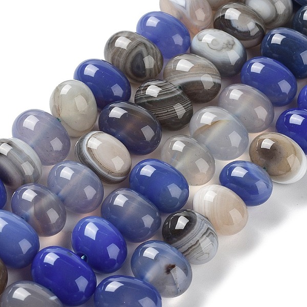 

PandaHall Natural Agate Beads Strands, Dyed & Heated, Egg, Royal Blue, 15~17x11~12mm, Hole: 1.6mm, about 14~15pcs/strand, 6.69~6.89 inch...