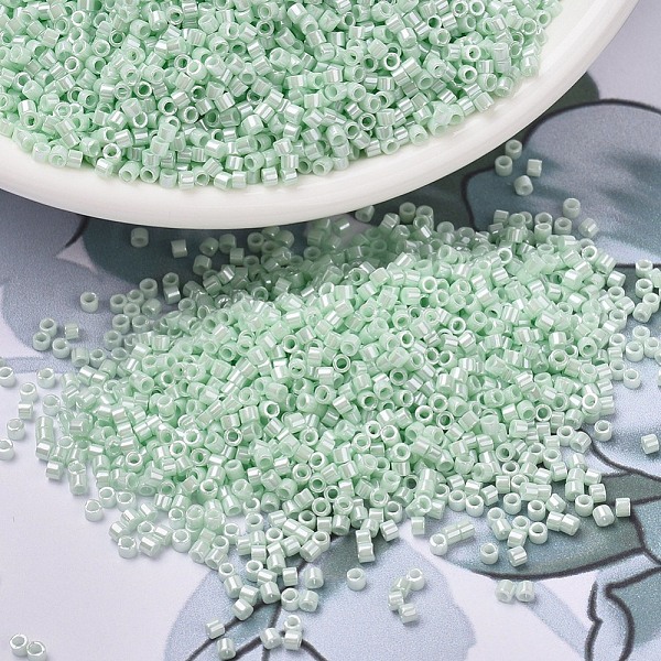 

PandaHall MIYUKI Delica Beads, Cylinder, Japanese Seed Beads, 11/0, (DB1536) Opaque Light Mint Ceylon, 1.3x1.6mm, Hole: 0.8mm, about..., Green