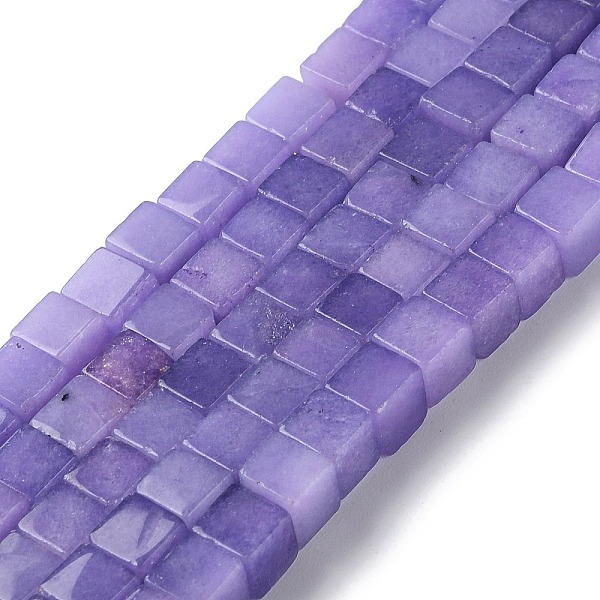 

PandaHall Natural Dyed White Jade Beads Strands, Cube, Lilac, 6.5x6.5x6.5mm, Hole: 1.2mm, about 60pcs/strand, 15.16''(38.5cm) White Jade..., Purple