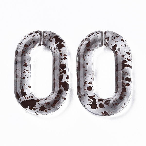 

PandaHall Transparent Acrylic Linking Rings, Quick Link Connectors, for Cable Chains Making, Oval, Coconut Brown, 31x19.5x5mm, Inner...