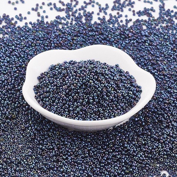 

PandaHall TOHO Japanese Seed Beads, Round, 11/0, (88) Metallic Cosmos, 2x1.5mm, Hole: 0.5mm, about 42000pcs/pound Glass Blue