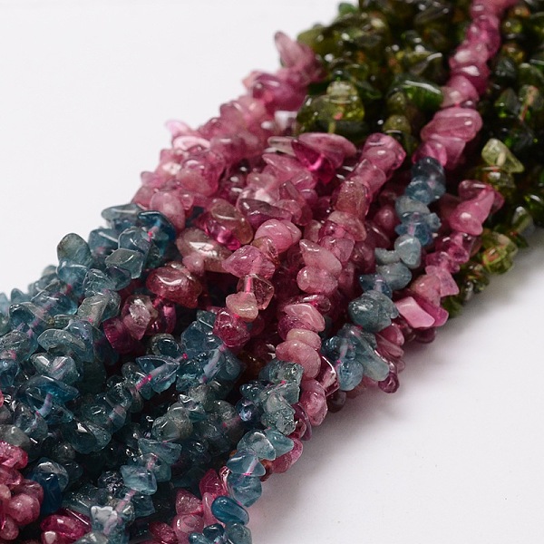

PandaHall Natural Tourmaline Chip Bead Strands, 3~5x3~5mm, Hole: 1mm, about 16 inch Tourmaline Chip
