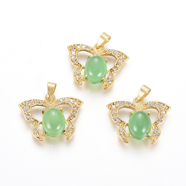 

PandaHall Brass Micro Pave Cubic Zirconia, Long-Lasting Plated, Matte, with Dyed & Heated Agate, Butterfly, Matte Gold Color..., Clear