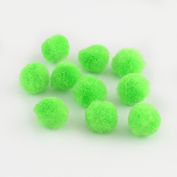 

PandaHall DIY Doll Craft Pom Pom Yarn Pom Pom Balls, Lime, 12mm, about 1000pcs/bag Fibre Green