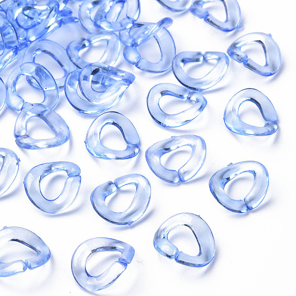 

PandaHall Transparent Acrylic Linking Rings, Quick Link Connectors, for Cable Chains Making, Twisted Oval, Cornflower Blue, 19x16.5x2.5mm...