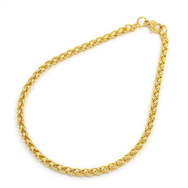 

PandaHall 304 Stainless Steel Wheat Chain Bracelet Making, Golden, 7-7/8 inch(200mm), 3mm 304 Stainless Steel
