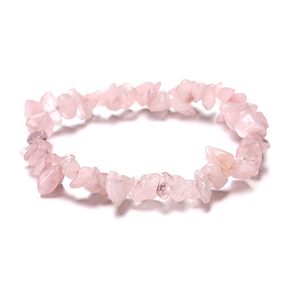 

PandaHall Natural Rose Quartz Chips Beaded Stretch Bracelet for Women, 6-3/4~8-5/8 inch(17~22cm) Rose Quartz