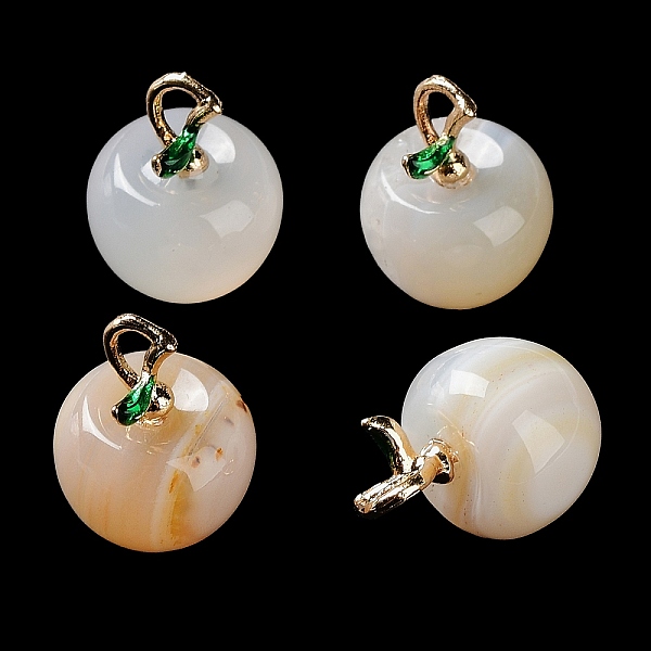 

PandaHall Natural Cherry Blossom Agate Pendants, with Alloy Enamel Loops, Apple, for Teacher's Day, 16x14mm, Hole: 4x2mm Cherry Blossom...