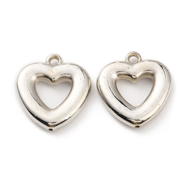 

PandaHall CCB Plastic Pendants, Heart Charm, Platinum, 27.5x25.5x5mm, Hole: 2mm Plastic Heart