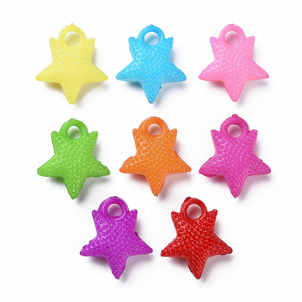 

PandaHall Opaque Acrylic Pendants, Star, Mixed Color, 17x15x4.5mm, Hole: 3mm, about 1250pcs/500g Acrylic Star Multicolor