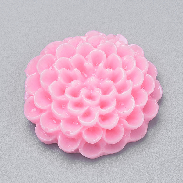 

PandaHall Resin Cabochons, Dahlia Flower, Pink, 19~20x6~7mm Resin Flower Pink