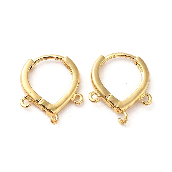 

PandaHall Brass Hoop Earring Findings, with Loops, Teardrop, Real 18K Gold Plated, 18x15x2.5mm, Hole: 1.2mm, Pin: 1mm Brass+Cubic Zirconia