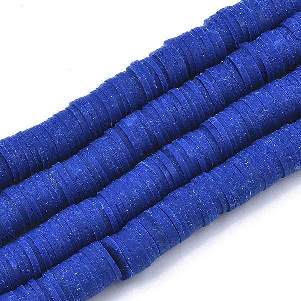 

PandaHall Handmade Polymer Clay Beads Strands, for DIY Jewelry Crafts Supplies, Heishi Beads, Disc/Flat Round, Medium Blue, 8x0.5~1mm, Hole...