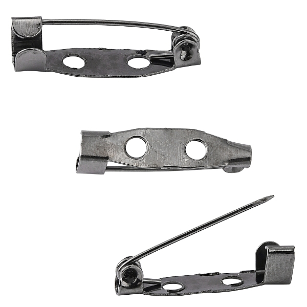 

PandaHall Iron Brooch Findings, Back Bar Pins, Gunmetal, 20mm long, 5mm wide, 5mm thick, hole: about 2mm Iron