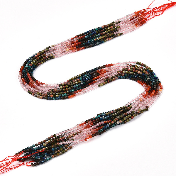 

PandaHall Natural Mixed Gemstone Beads Strands, Round Beads, Faceted, 2~2.5x2~2.5mm, Hole: 0.5mm, about 190~196pcs/strand, 15.35''~15.75''...