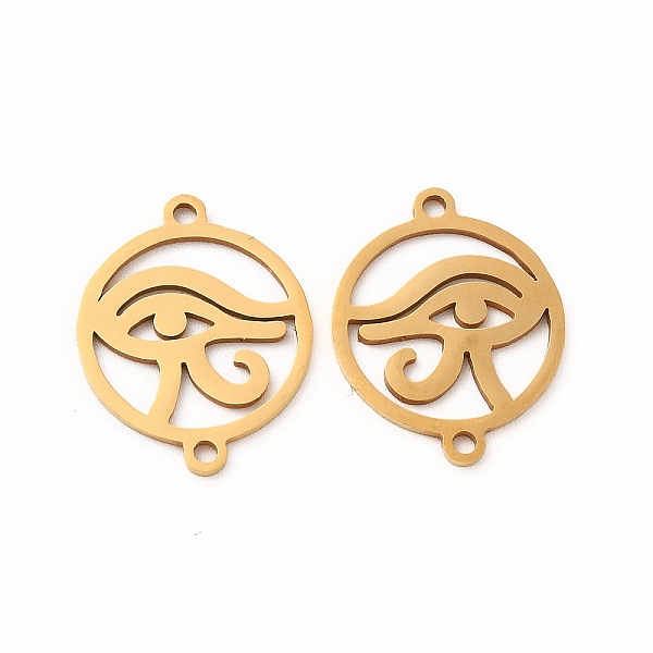 

PandaHall 201 Stainless Steel Connector Charms, Flat Round with Eye of Horus, Golden, 18.5x15x1mm, Hole: 1.4mm 201 Stainless Steel Eye of...