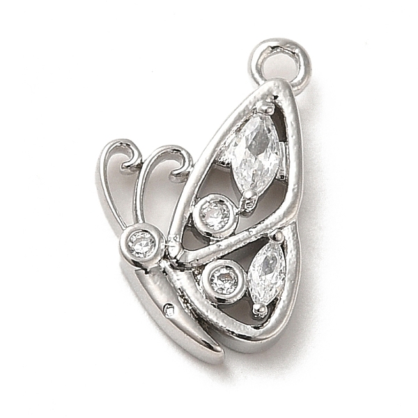 

PandaHall Brass Micro Pave Cubic Zirconia Pendants, Butterfly Charms, Platinum, 10x13.5x3mm, Hole: 1.2mm Brass+Cubic Zirconia Butterfly..., Clear