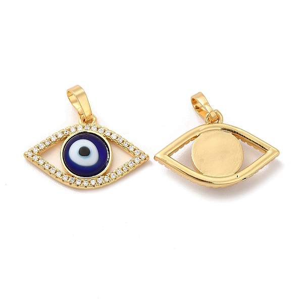 

PandaHall Rack Plating Brass Micro Pave Clear Cubic Zirconia Pendants, with Handmade Evil Eye Lampwork, Cadmium Free & Lead Free..., Blue