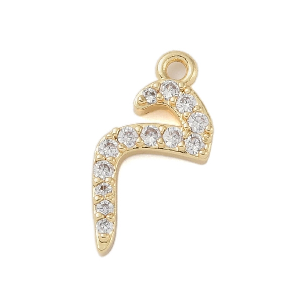 

PandaHall Rack Plating Brass Micro Pave Clear Cubic Zirconia Pendants, Long-Lasting Plated, Lead Free & Cadmium Free, Arabic Alphabet, Real...
