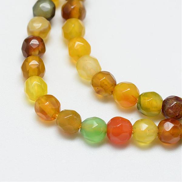 

PandaHall Natural Agate Bead Strands, Dyed, Faceted, Round, Goldenrod, 4mm, Hole: 1mm, about 87~90pcs/strand, 13.8~14.6 inch Natural Agate..., Gold