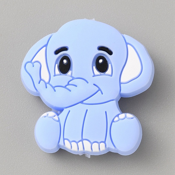 

PandaHall Elephant Silicone Beads, DIY Nursing Necklaces and Bracelets Making, Chewing Pendants For Teethers, Light Sky Blue, 29x29x10mm...