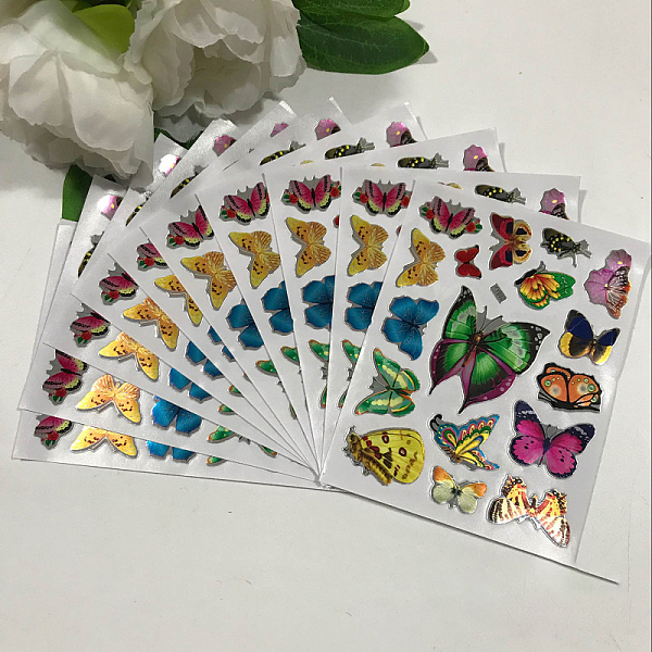 

PandaHall Adhesive Paper Sticker Lables, for Suitcase, Refrigerator, Mobile Phone Shell, Scarpbook, Notebook, Rectangle, Butterfly Pattern...