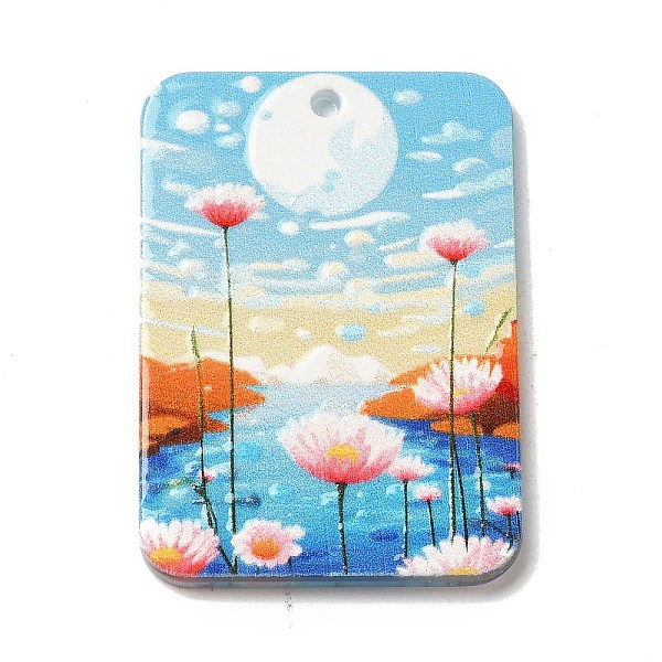 

PandaHall Acrylic Pendants, 3D Printed, for DIY Earring Necklace Making, Rectangle, Light Sky Blue, 41.5x28.5x2mm, Hole: 2mm Acrylic...