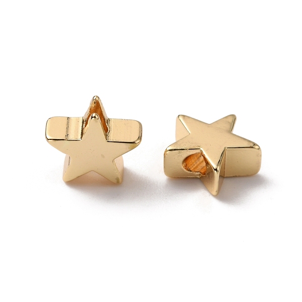 

PandaHall Brass Beads, Star, Golden, 7.5x8x3mm, Hole: 1.8mm Brass Star