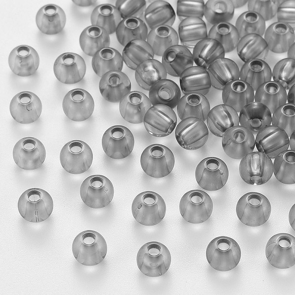 

PandaHall Transparent Acrylic Beads, Round, Dark Gray, 6x5mm, Hole: 1.8mm, about 440pcs/50g Acrylic Round