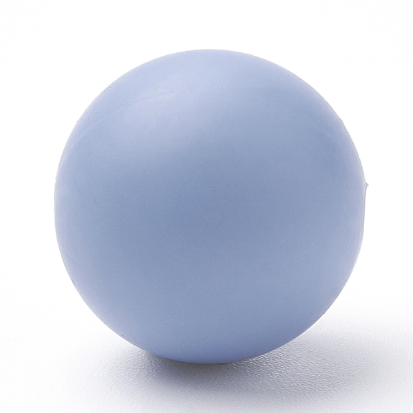 

PandaHall Food Grade Eco-Friendly Silicone Beads, Round, Light Steel Blue, 14~15mm, Hole: 2mm Silicone Round Blue