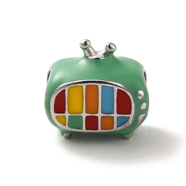 

PandaHall 304 Stainless Steel Enamel European Beads, Large Hole Beads, Television, Stainless Steel Color, 10.5x10.5x7mm, Hole: 4.5mm 304...