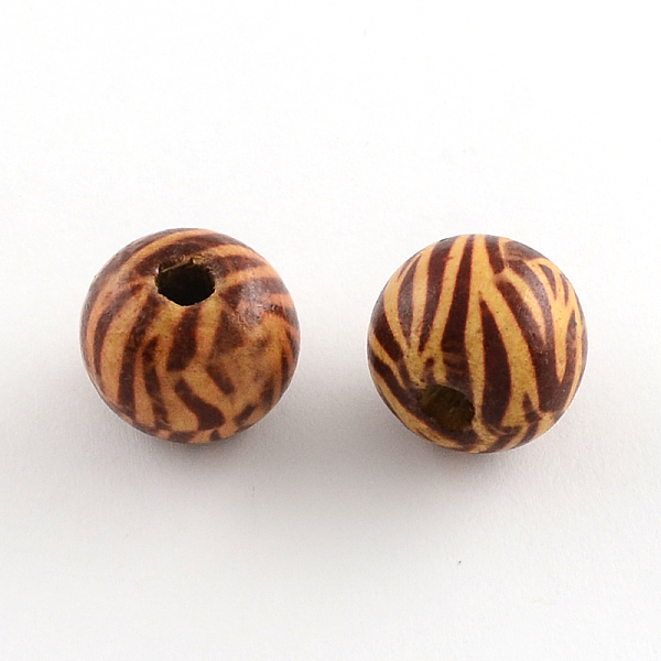 

PandaHall Printed Natural Wood Beads, Macrame Beads Large Hole, Round, Saddle Brown, 20x18mm, Hole: 4~5mm Wood Round Brown
