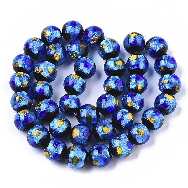 

PandaHall Handmade Silver Foil Lampwork Beads Strands, Round, Medium Blue, 11.5~12.5x11~12mm, Hole: 1mm, about 40pcs/Strand, 17.72 inch...
