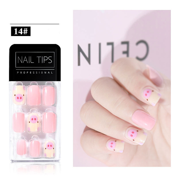 

PandaHall 30pcs PVC False Nail Tips, Pink, 9.8x4.3cm Plastic Pink