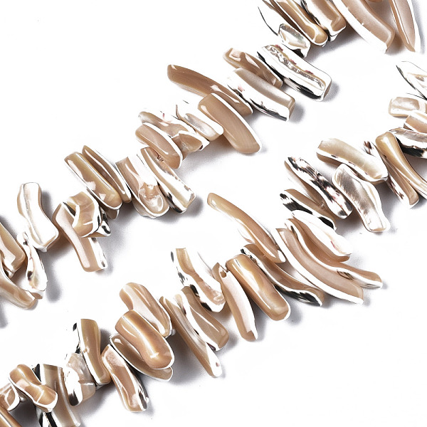 

PandaHall Natural Trochid Shell/Trochus Shell Beads Strands, Dyed, Nugget Stick, Camel, 14.5~40x4.5~14.5x2.5~6.5mm, Hole: 1mm, about..., Brown