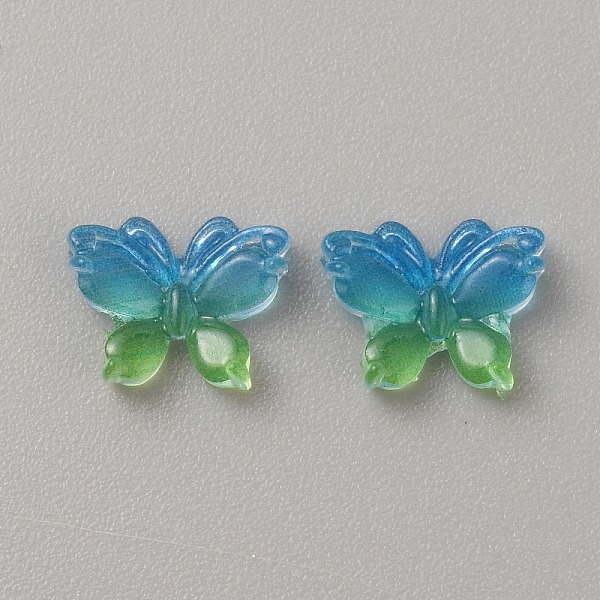 

PandaHall Luminous Resin Cabochons, Glow in the Dark, Nail Art Decoration Accessories, Butterfly, Deep Sky Blue, 8x10x3mm Resin Butterfly