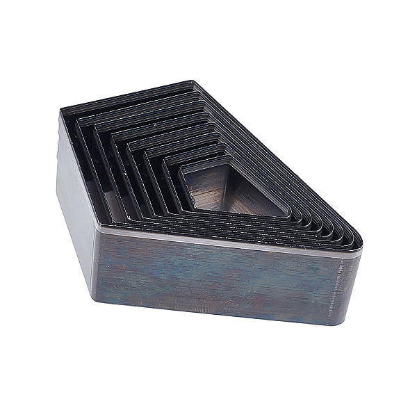 

PandaHall 8 Sizes Rhombus Carbon Steel Hole Puncher, Leather Steel Rule Die, with Plastic Box, Stainless Steel Color, 2.1~5.7x1.3~3.5x2.4cm...