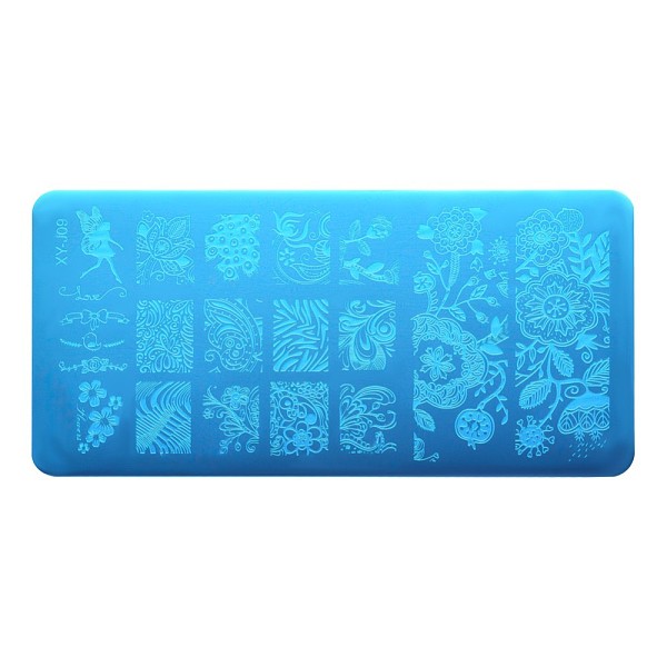 

PandaHall Stainless Steel Nail Art Templates Stamping Plate Set, Nail Image Templates, Rectangle Manicure Template Kit, Flower Pattern...