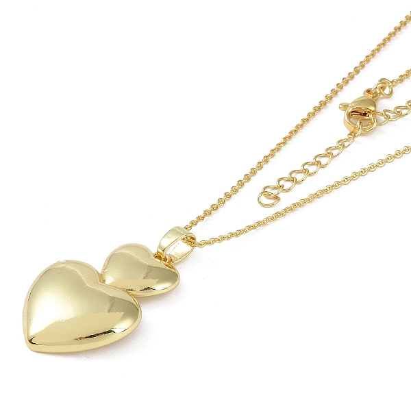 

PandaHall Heart Pendant Necklaces, Brass Cable Chain Necklaces, Golden, 454mm Brass Heart