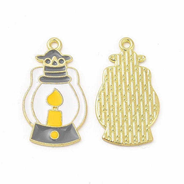

PandaHall Rack Plating Alloy Enamel Pendants, Cadmium Free & Nickel Free & Lead Free, Halloween Theme, Paraffin Lamp Charm, Light Gold, Gold...