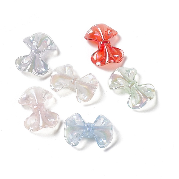 

PandaHall UV Plating Rainbow Iridescent Acrylic Beads, Bowknot, Mixed Color, 31x23x9.5mm, Hole: 3.5mm Acrylic Bowknot Multicolor