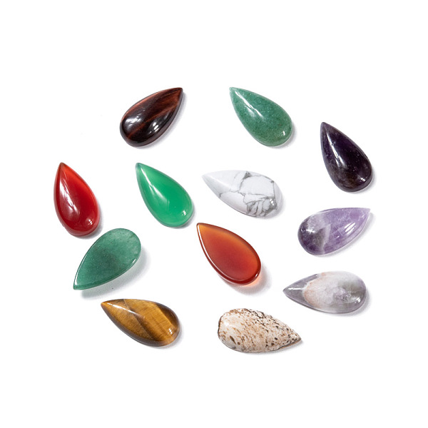 

PandaHall Natural Mixed Gemstone Cabochons, Teardrop, 20.5x11x5mm Mixed Stone Teardrop
