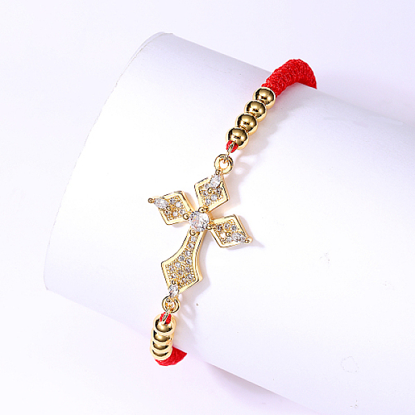 

PandaHall Brass Link Bracelets, Adjustable Bracelet, Cross, No Size Brass Cross