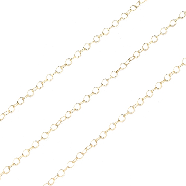 

PandaHall Brass Cable Chains, Soldered, Real 14K Gold Filled Chains, Real 14K Gold Plated, Link: 2x1.4x0.2mm Brass